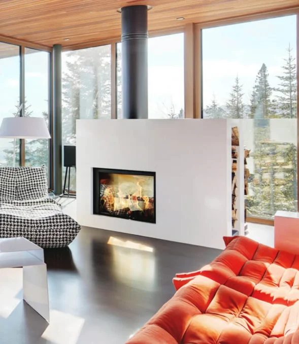 Stuv 21 Clad Wood Fireplace at Chantico Fireplaces